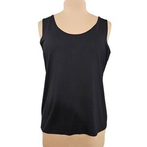 Chico's‎ Travelers Black Scoop Neck Tank Top Sleeveless Stretch Size 2 Large